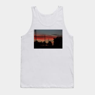 COUNTRY ROAD BLAZING RED SUNSET WITH CLOUD'S AND ROAD Tank Top